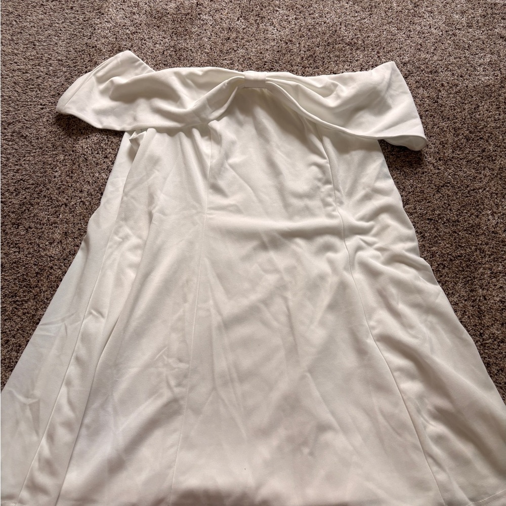 SHEIN Off-Shoulder White Mini Dress